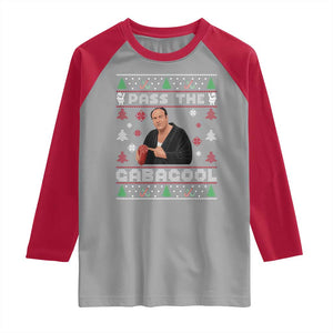 Pass The Gabagool Ugly Christmas Raglan Shirt Retro TV Show Funny TS10 Sport Gray Red Print Your Wear
