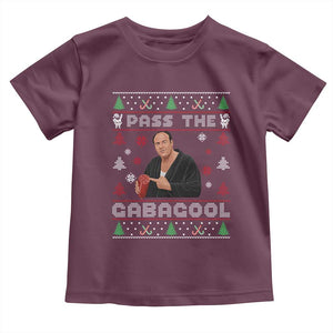 Pass The Gabagool Ugly Christmas Toddler T Shirt Retro TV Show Funny TS10 Maroon Print Your Wear