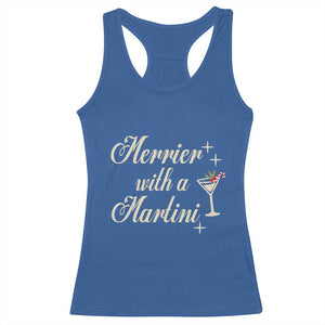 Merrier With a Martini Christmas Racerback Tank Top TS10 Royal Blue Print Your Wear