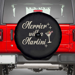 Merrier With a Martini Christmas Spare Tire Cover TS10 Black Print Your Wear