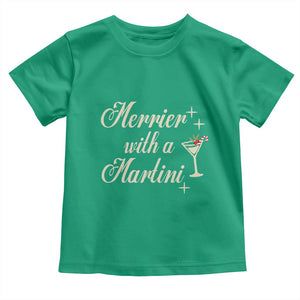 Merrier With a Martini Christmas Toddler T Shirt TS10 Irish Green Print Your Wear