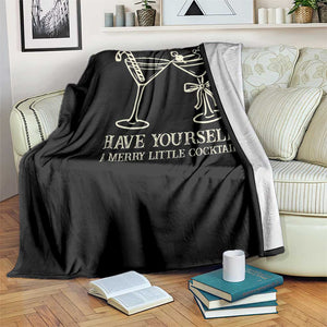 Christmas Cocktail Throw Blanket Merry Little Cocktail Espresso Martini TS10 Print Your Wear