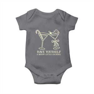 Christmas Cocktail Baby Onesie Merry Little Cocktail Espresso Martini TS10 Charcoal Print Your Wear