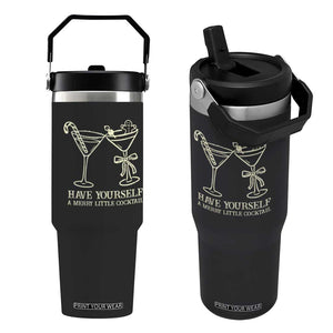 Christmas Cocktail Flip Straw Tumbler Merry Little Cocktail Espresso Martini TS10 One Size: 30 oz Black Print Your Wear