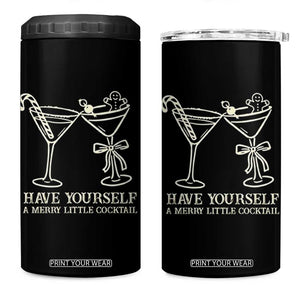 Christmas Cocktail 4 in 1 Can Cooler Tumbler Merry Little Cocktail Espresso Martini TS10 One Size: 16 oz Black Print Your Wear