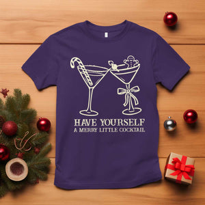 Christmas Cocktail T Shirt Merry Little Cocktail Espresso Martini TS10 Purple Print Your Wear