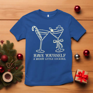 Christmas Cocktail T Shirt Merry Little Cocktail Espresso Martini TS10 Royal Blue Print Your Wear