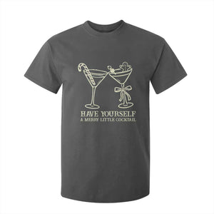 Christmas Cocktail T Shirt For Kid Merry Little Cocktail Espresso Martini TS10 Dark Heather Print Your Wear