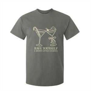 Christmas Cocktail T Shirt For Kid Merry Little Cocktail Espresso Martini TS10 Military Green Print Your Wear
