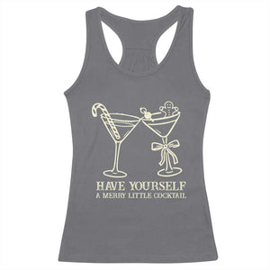 Christmas Cocktail Racerback Tank Top Merry Little Cocktail Espresso Martini TS10 Charcoal Print Your Wear