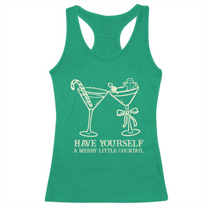 Christmas Cocktail Racerback Tank Top Merry Little Cocktail Espresso Martini TS10 Irish Green Print Your Wear