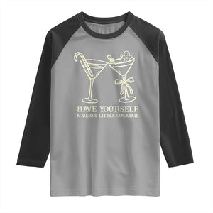 Christmas Cocktail Raglan Shirt Merry Little Cocktail Espresso Martini TS10 Sport Gray Black Print Your Wear