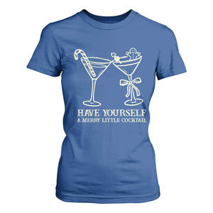 Christmas Cocktail T Shirt For Women Merry Little Cocktail Espresso Martini TS10 Royal Blue Print Your Wear