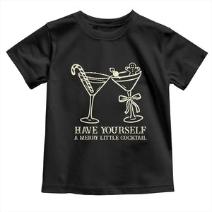 Christmas Cocktail Toddler T Shirt Merry Little Cocktail Espresso Martini TS10 Black Print Your Wear