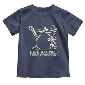 Christmas Cocktail Toddler T Shirt Merry Little Cocktail Espresso Martini TS10 Navy Print Your Wear