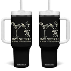 Christmas Cocktail Tumbler With Handle Merry Little Cocktail Espresso Martini TS10 One Size: 40 oz Black Print Your Wear
