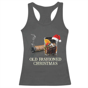 Old Fashioned Cocktail Christmas Racerback Tank Top Funny Bourbon Cocktail Drink TS10 Dark Heather Print Your Wear
