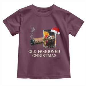 Old Fashioned Cocktail Christmas Toddler T Shirt Funny Bourbon Cocktail Drink TS10 Maroon Print Your Wear