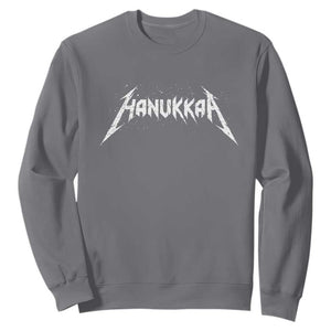 Hanukkah Heavy Metal Sweatshirt Latke Party Jewish Menorah Dreidel TS10 Charcoal Print Your Wear