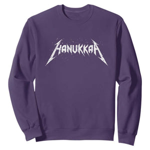 Hanukkah Heavy Metal Sweatshirt Latke Party Jewish Menorah Dreidel TS10 Purple Print Your Wear
