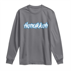Hanukkah Heavy Metal Long Sleeve Shirt Jewish Menorah Dreidel TS10 Charcoal Print Your Wear