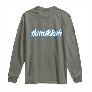 Hanukkah Heavy Metal Long Sleeve Shirt Jewish Menorah Dreidel TS10 Military Green Print Your Wear