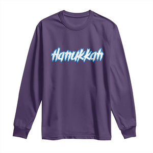 Hanukkah Heavy Metal Long Sleeve Shirt Jewish Menorah Dreidel TS10 Purple Print Your Wear