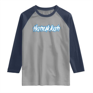 Hanukkah Heavy Metal Raglan Shirt Jewish Menorah Dreidel TS10 Sport Gray Navy Print Your Wear