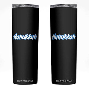 Hanukkah Heavy Metal Skinny Tumbler Jewish Menorah Dreidel TS10 Black Print Your Wear
