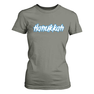 Hanukkah Heavy Metal T Shirt For Women Jewish Menorah Dreidel TS10 Military Green Print Your Wear