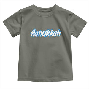 Hanukkah Heavy Metal Toddler T Shirt Jewish Menorah Dreidel TS10 Military Green Print Your Wear