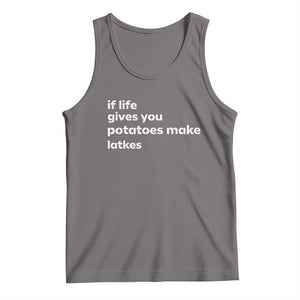 Life Gives Potatoes Make Latkes Tank Top Funny Hanukkah Gift Jewish Holiday TS10 Deep Heather Print Your Wear