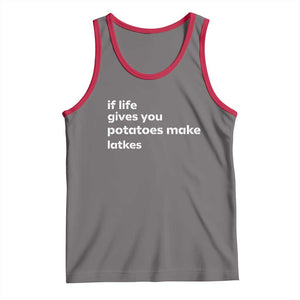 Life Gives Potatoes Make Latkes Tank Top Funny Hanukkah Gift Jewish Holiday TS10 Deep Heather Red Print Your Wear