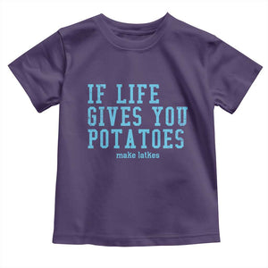 If Life Gives You Potatoes Make Latkes Toddler T Shirt Funny Hanukkah Gift Jewish Holiday TS10 Purple Print Your Wear