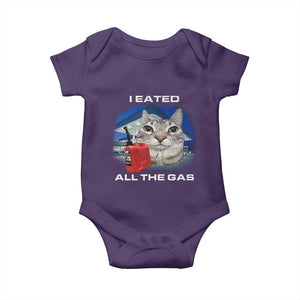 Sarcastic Cat Meme Baby Onesie Funny Retro I Eated All The Gas Gen Z Humor TS10 Purple Print Your Wear