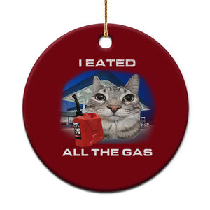 Sarcastic Cat Meme Ceramic Ornament Funny Retro I Eated All The Gas Gen Z Humor TS10 1pc Red Print Your Wear