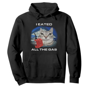 Sarcastic Cat Meme Hoodie Funny Retro I Eated All The Gas Gen Z Humor TS10 Black Print Your Wear