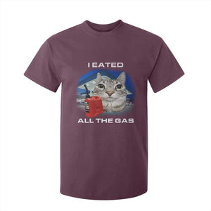 Sarcastic Cat Meme T Shirt For Kid Funny Retro I Eated All The Gas Gen Z Humor TS10 Maroon Print Your Wear