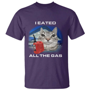 Sarcastic Cat Meme T Shirt Funny Retro I Eated All The Gas Gen Z Humor TS10 Purple Print Your Wear