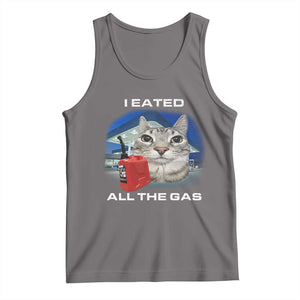 Sarcastic Cat Meme Tank Top Funny Retro I Eated All The Gas Gen Z Humor TS10 Deep Heather Print Your Wear