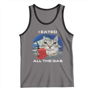 Sarcastic Cat Meme Tank Top Funny Retro I Eated All The Gas Gen Z Humor TS10 Deep Heather Black Print Your Wear