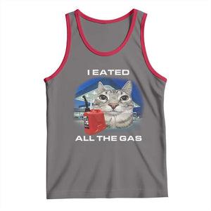 Sarcastic Cat Meme Tank Top Funny Retro I Eated All The Gas Gen Z Humor TS10 Deep Heather Red Print Your Wear