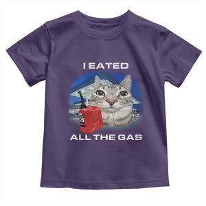 Sarcastic Cat Meme Toddler T Shirt Funny Retro I Eated All The Gas Gen Z Humor TS10 Purple Print Your Wear