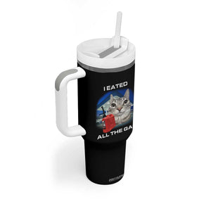 Sarcastic Cat Meme Tumbler With Handle Funny Retro I Eated All The Gas Gen Z Humor TS10 Print Your Wear