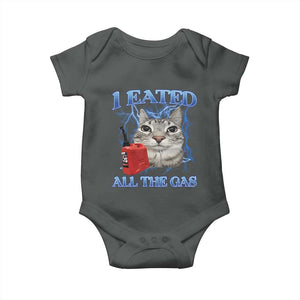 Sarcastic Cat Meme Baby Onesie I Eated All The Gas Gen Z Humor Bootleg TS10 Dark Heather Print Your Wear