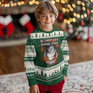 Funny Alpha Wolf Ugly Christmas Sweater Meme If They Talk Behind Your Back Fart Bootleg TS10 Forest Green Beige Print Your Wear