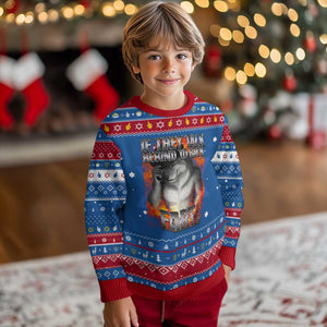 Funny Alpha Wolf Hanukkah Ugly Sweater Meme If They Talk Behind Your Back Fart Bootleg TS10 Blue Red Print Your Wear
