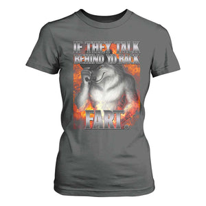 Funny Alpha Wolf T Shirt For Women Meme If They Talk Behind Your Back Fart Bootleg TS10 Dark Heather Print Your Wear