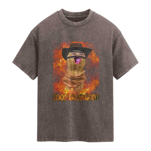 Peanut Goop Meme Washed Cotton T-Shirt Funny Bungulator