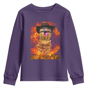 Peanut Goop Meme Youth Sweatshirt Funny Bungulator TS10 Purple Print Your Wear